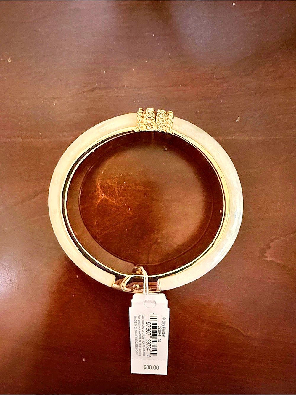 Napier Gold-Tone Hinged Bangle Bracelet NWT